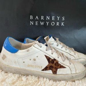 Authentic Leopard & Blue Golden Goose Sneakers